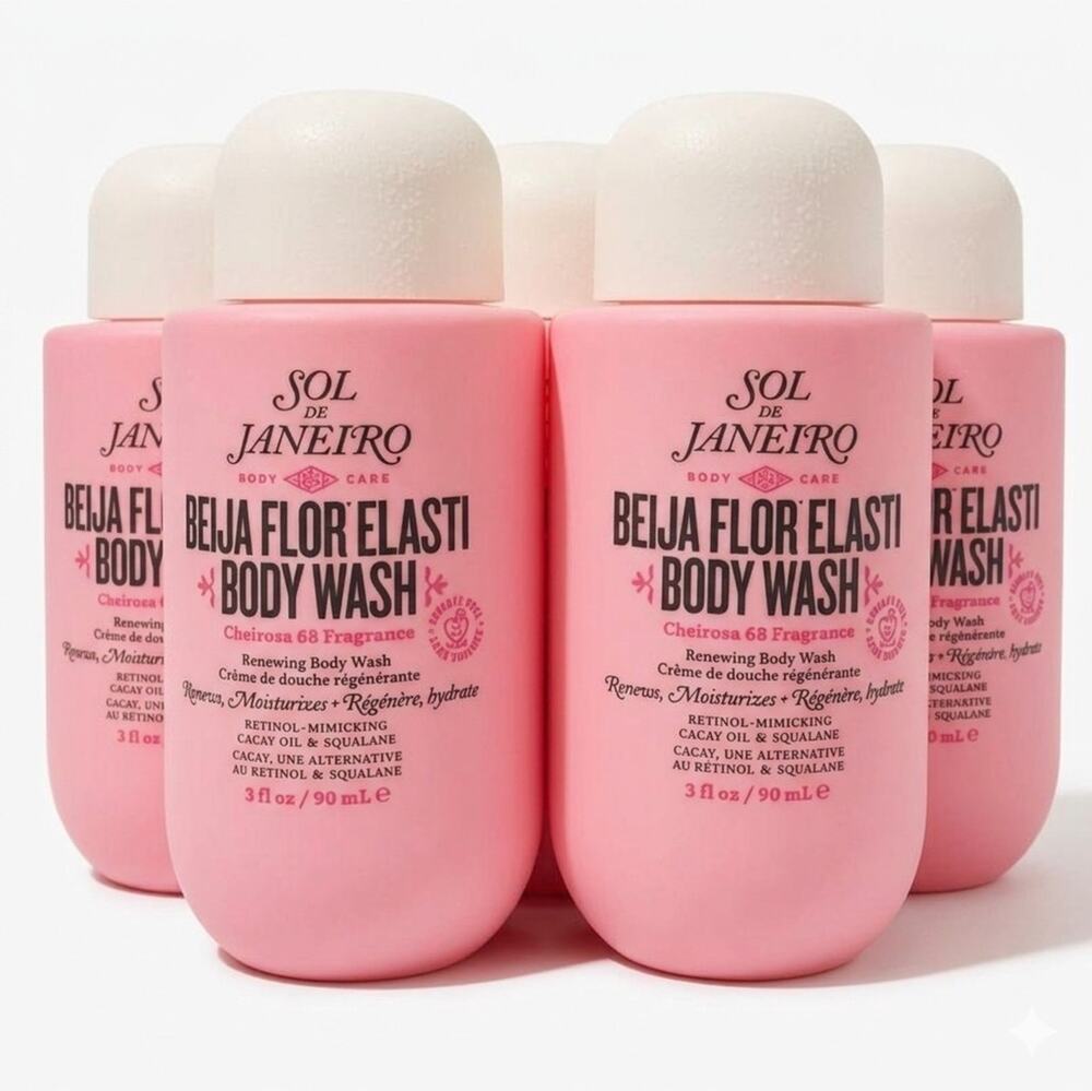 5x Sol de Janeiro Beija Flor Elasti 68 Skin Renewing Body Wash 3floz/90mL Each
